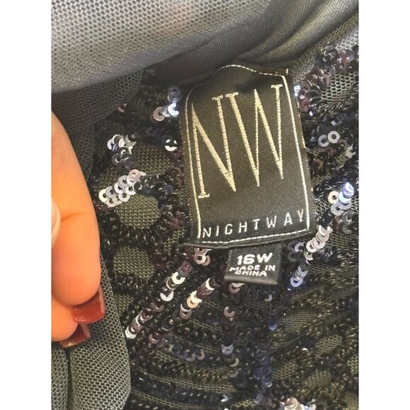 NWNightwear NWT Dress Beaded Gown Navy Blue 16W - Picture 9 of 9